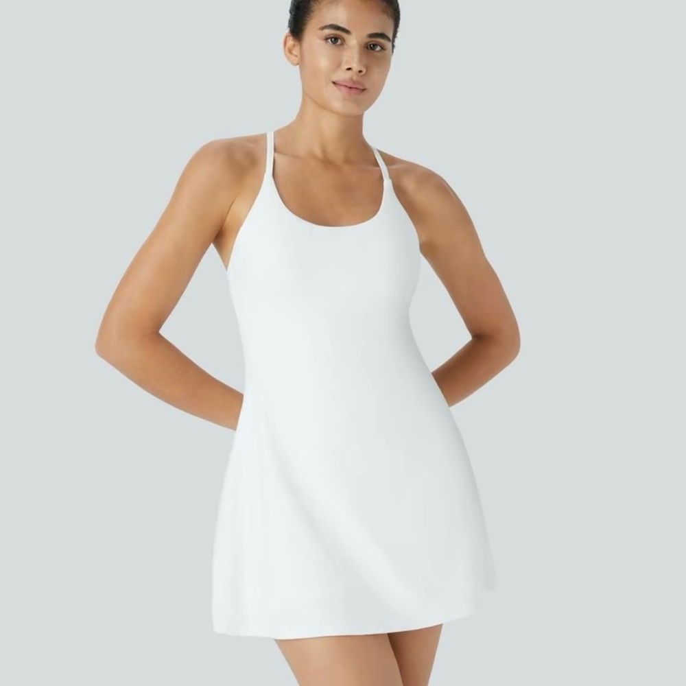 Halara Active Easy Peezy Dress in White XL